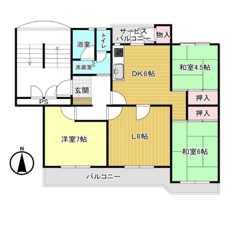 藤阪ハイツA-6 780万円図